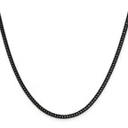 Polished Black Stainless Steel Spiga (Wheat) Chain Necklace 3.2mm