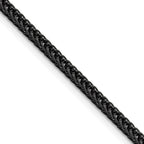Polished Black Stainless Steel Spiga (Wheat) Chain Necklace 3.2mm