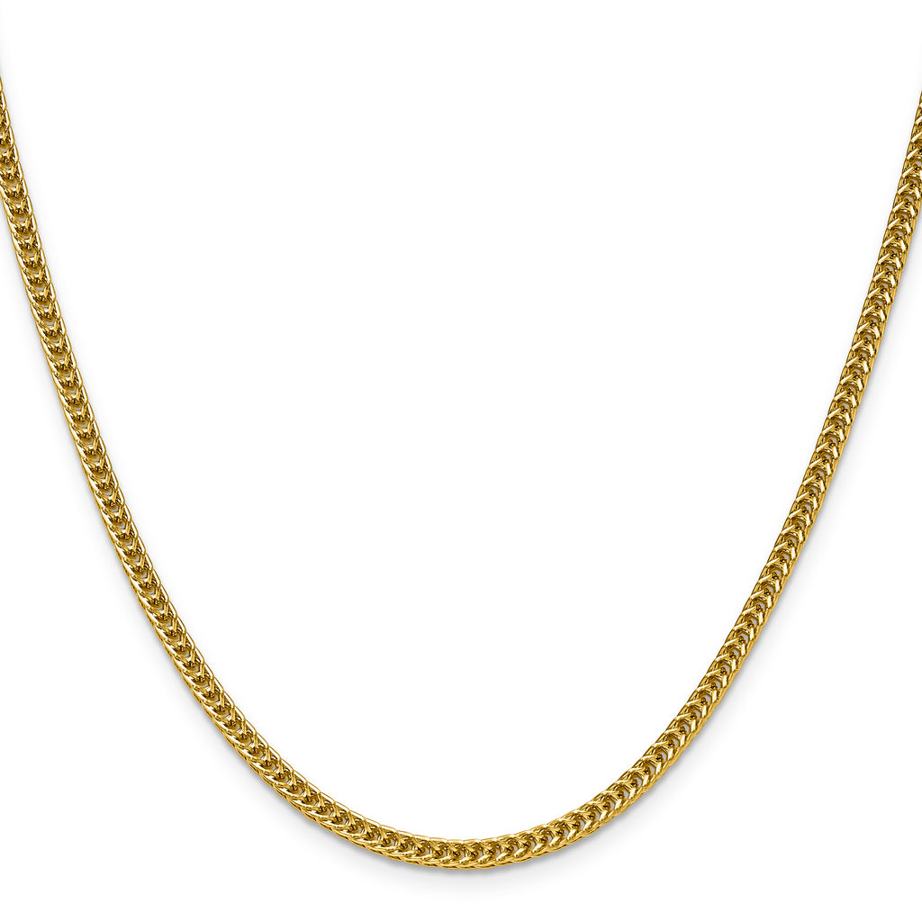 Polished Gold-Tone Stainless Steel Spiga (Wheat) Chain Necklace 3.2mm