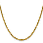 Polished Gold-Tone Stainless Steel Spiga (Wheat) Chain Necklace 3.2mm