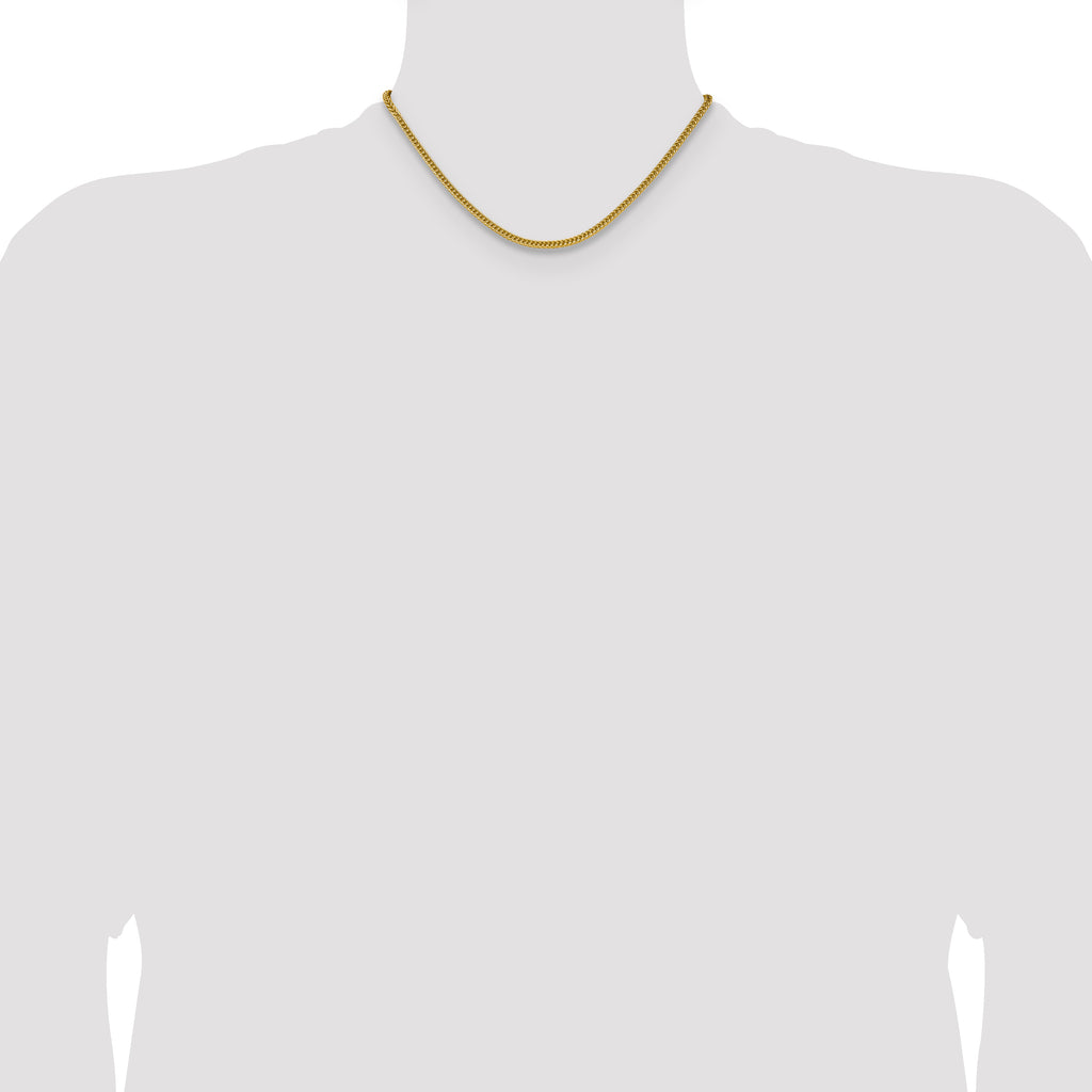 Polished Gold-Tone Stainless Steel Spiga (Wheat) Chain Necklace 3.2mm
