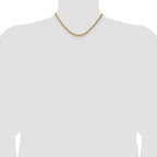 Polished Gold-Tone Stainless Steel Spiga (Wheat) Chain Necklace 3.2mm