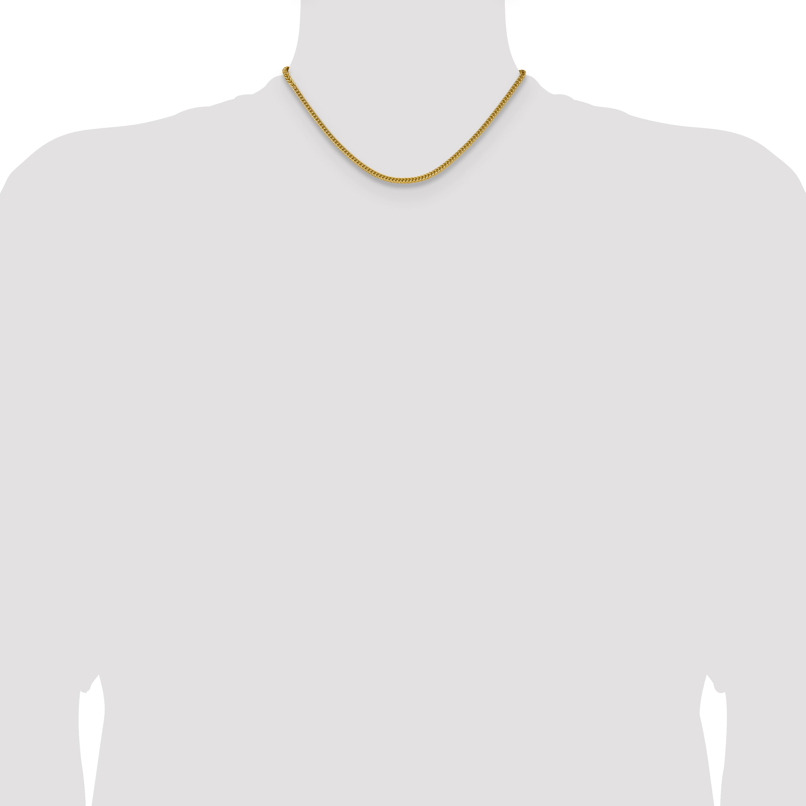 Polished Gold-Tone Stainless Steel Spiga (Wheat) Chain Necklace 3.2mm