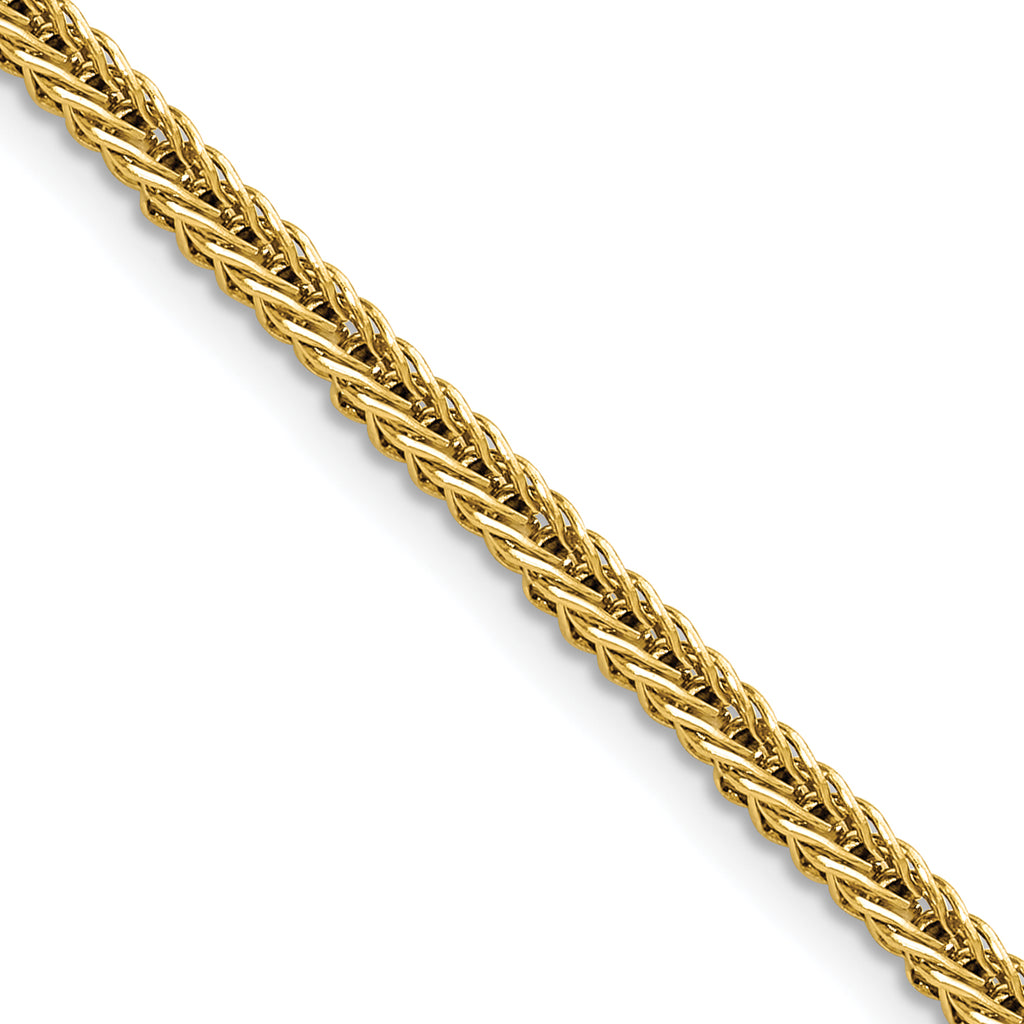 Polished Gold-Tone Stainless Steel Spiga (Wheat) Chain Necklace 3.2mm