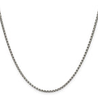 Polished Stainless Steel Box Chain Necklace 1.7mm 18in