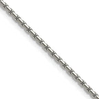 Polished Stainless Steel Box Chain Necklace 1.7mm 18in
