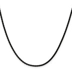 Polished Black Stainless Steel Box Chain Necklace 1.7mm