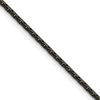 Polished Black Stainless Steel Box Chain Necklace 1.7mm