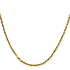 Polished Gold-Tone Stainless Steel Box Chain Necklace 1.7mm