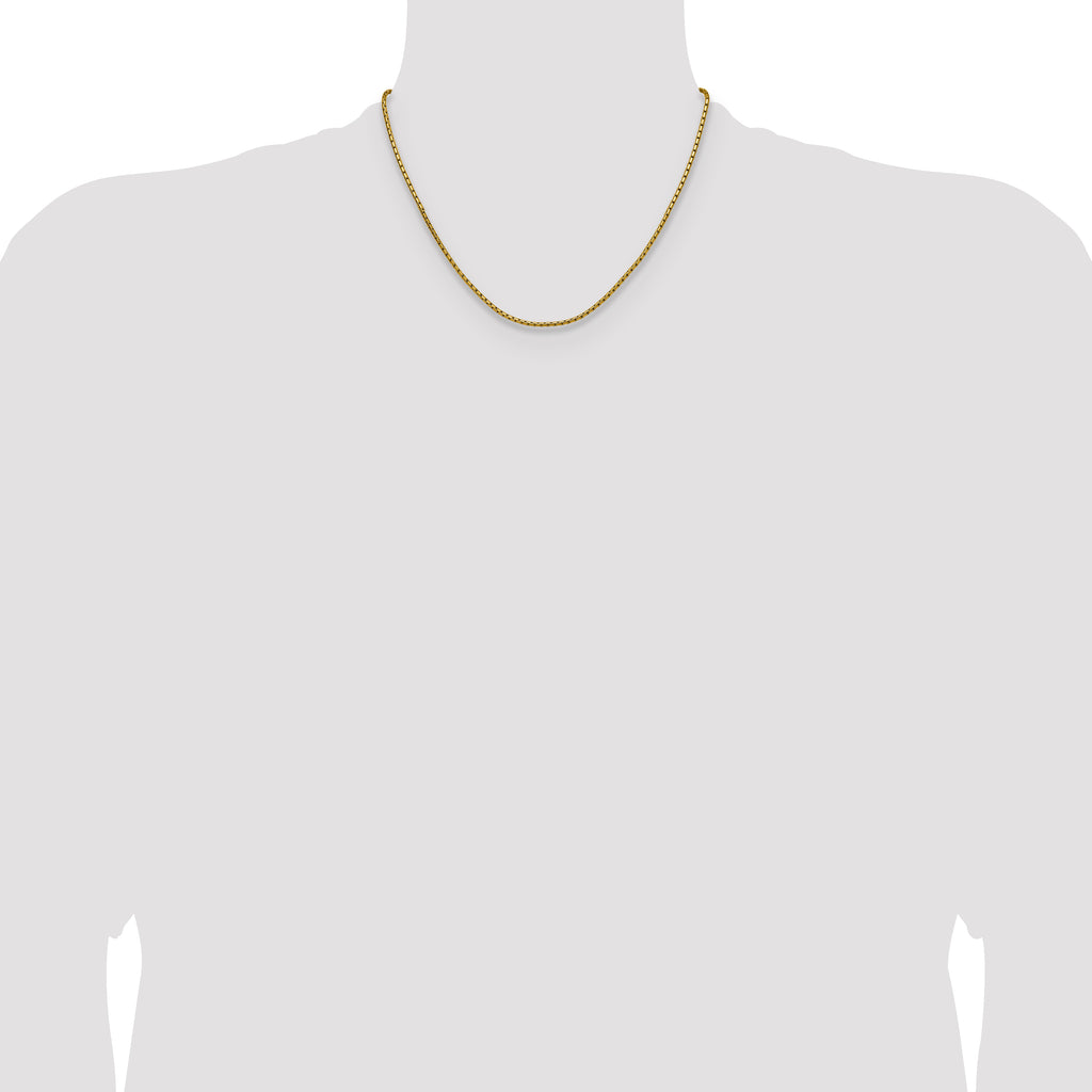 Polished Gold-Tone Stainless Steel Box Chain Necklace 1.7mm