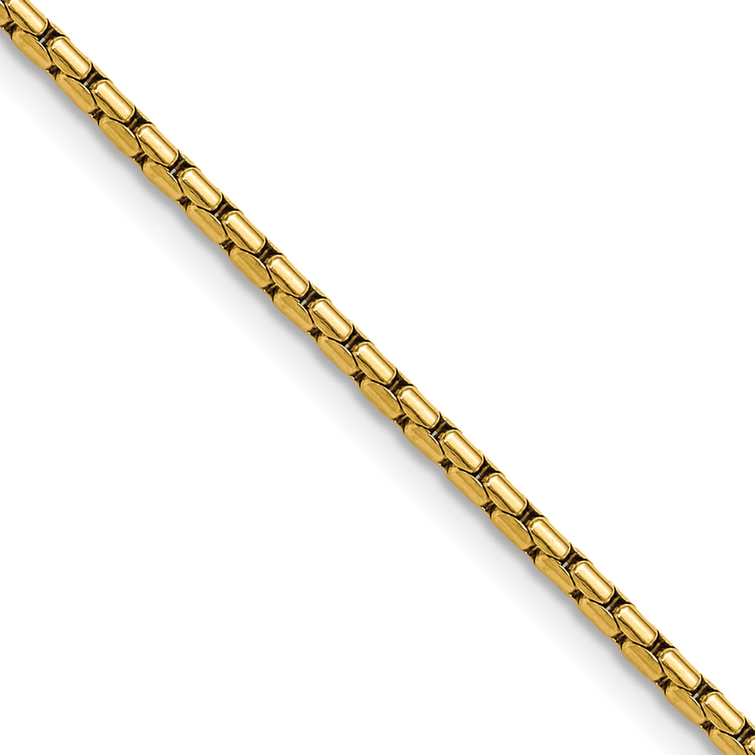 Polished Gold-Tone Stainless Steel Box Chain Necklace 1.7mm