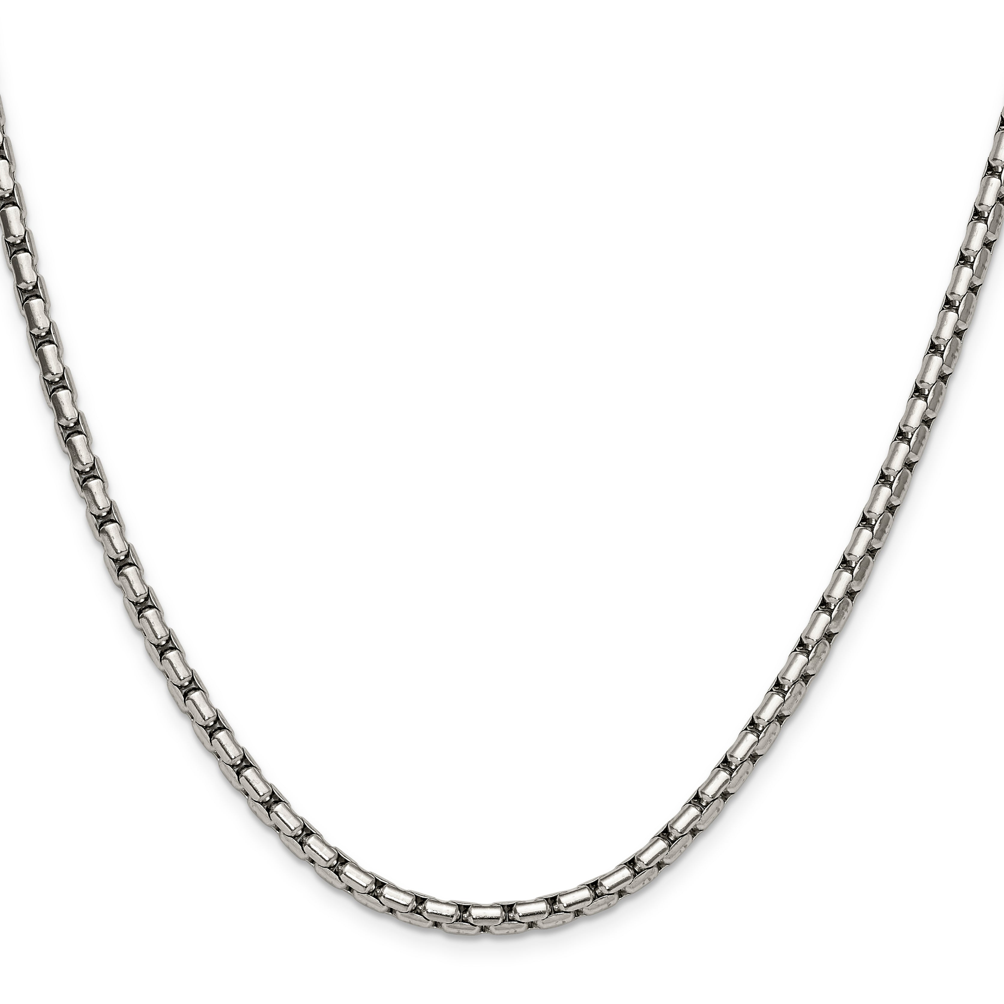 Polished Stainless Steel Box Chain Necklace 3.5mm Secondary image