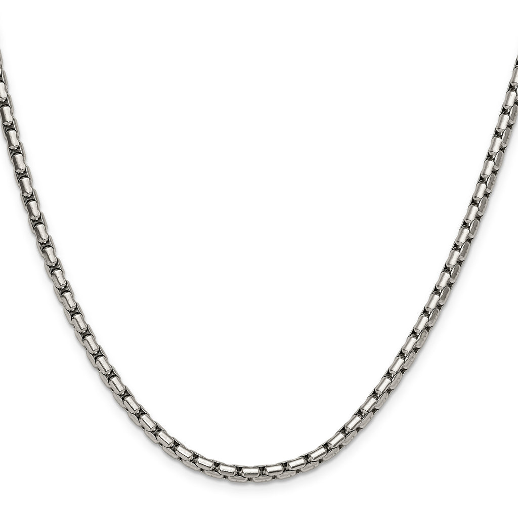 Polished Stainless Steel Box Chain Necklace 3.5mm