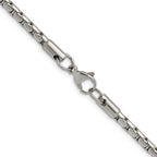 Polished Stainless Steel Box Chain Necklace 3.5mm