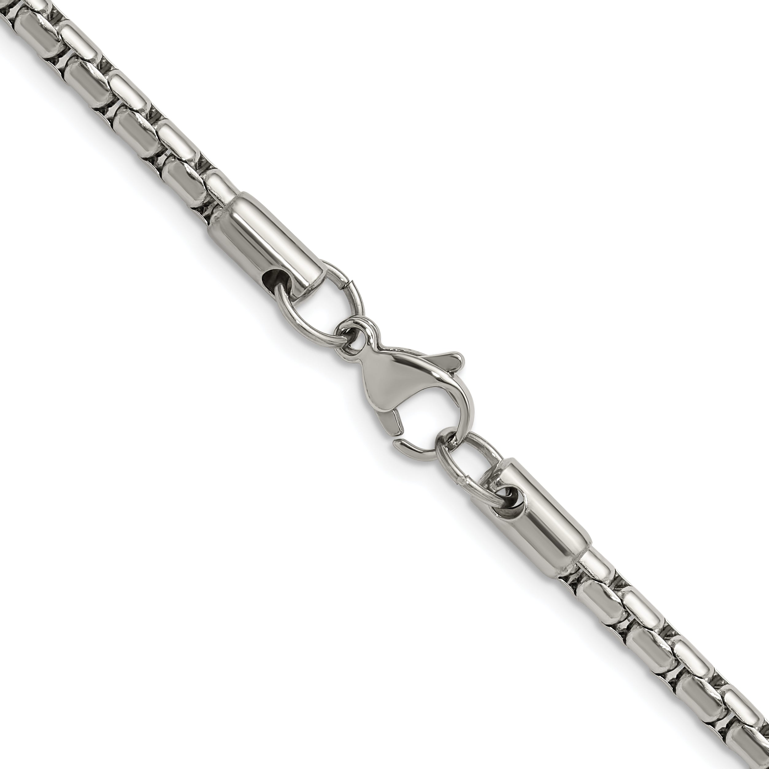 Polished Stainless Steel Box Chain Necklace 3.5mm