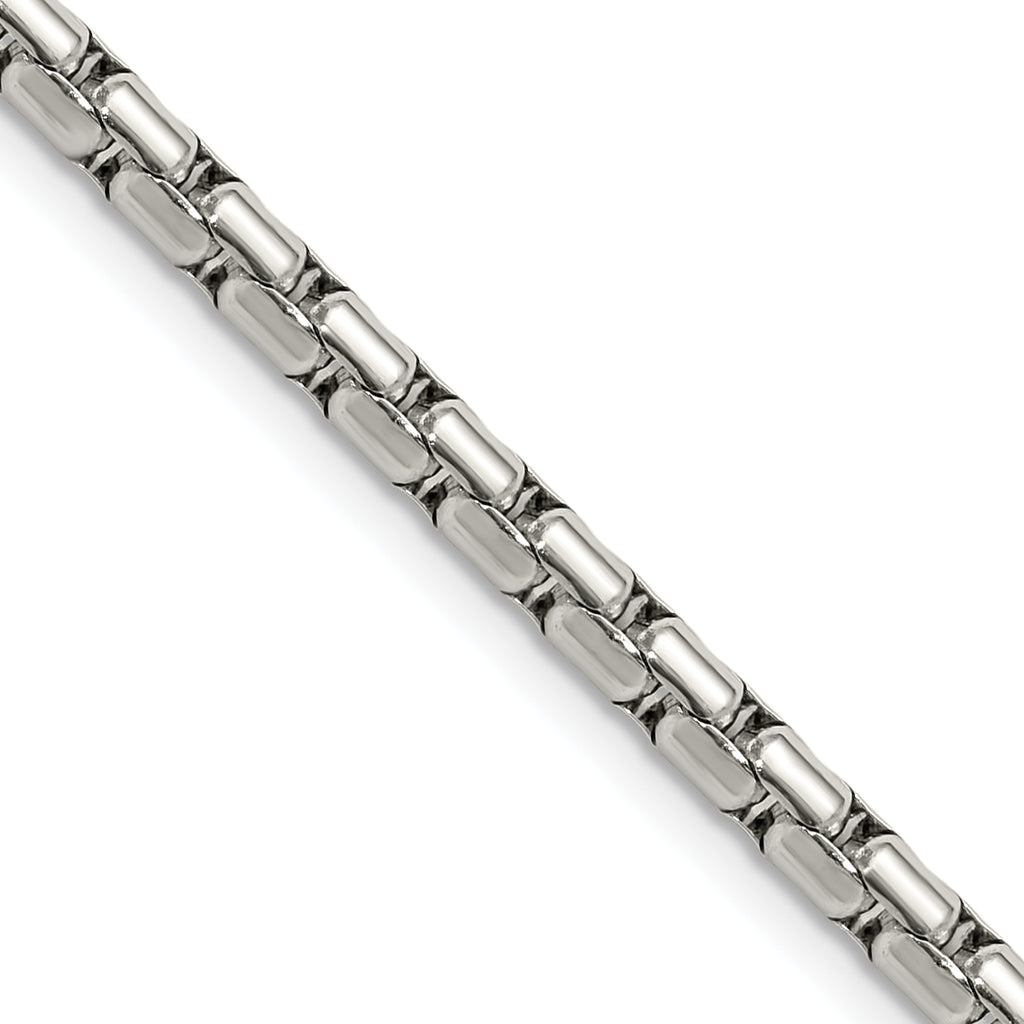 Polished Stainless Steel Box Chain Necklace 3.5mm