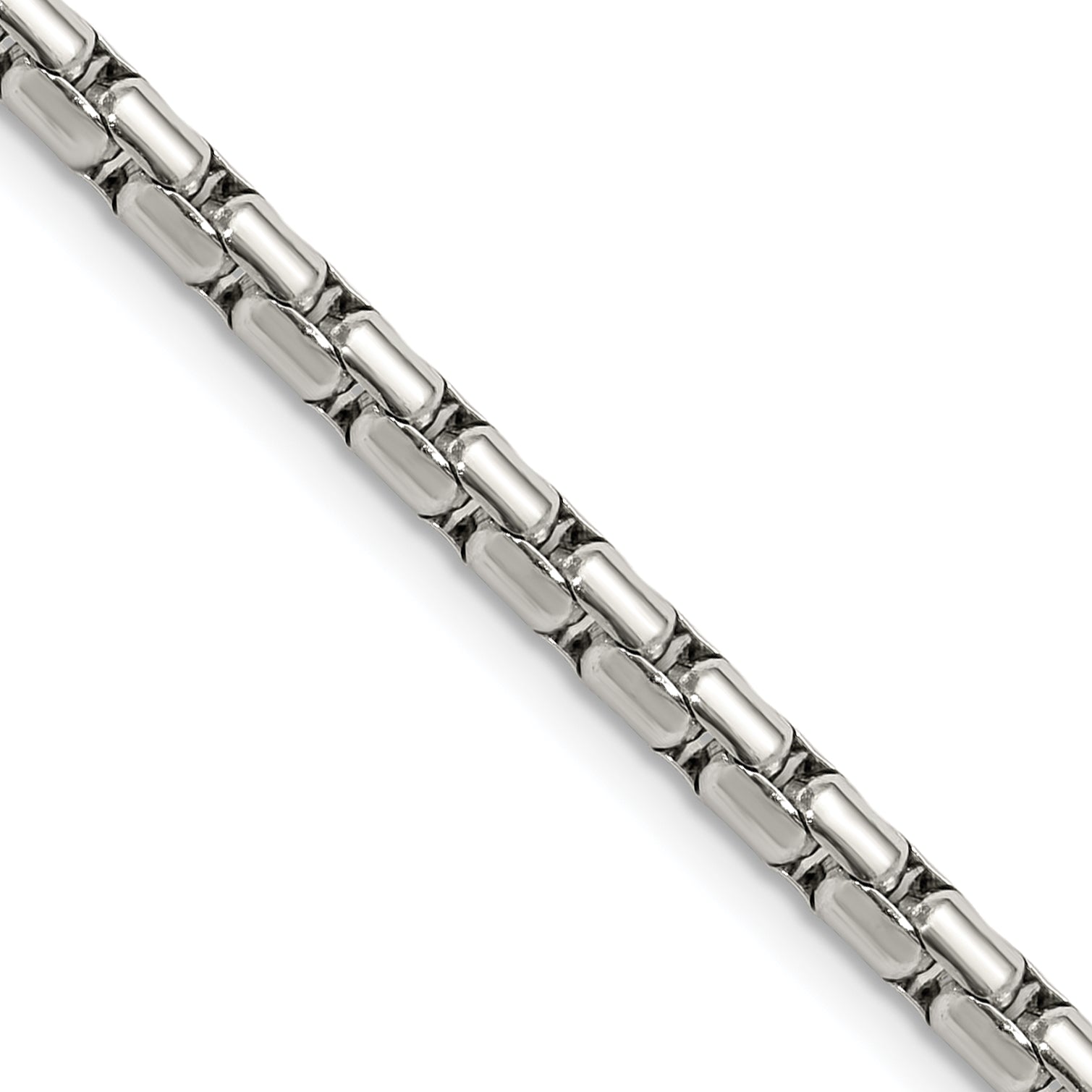 Polished Stainless Steel Box Chain Necklace 3.5mm