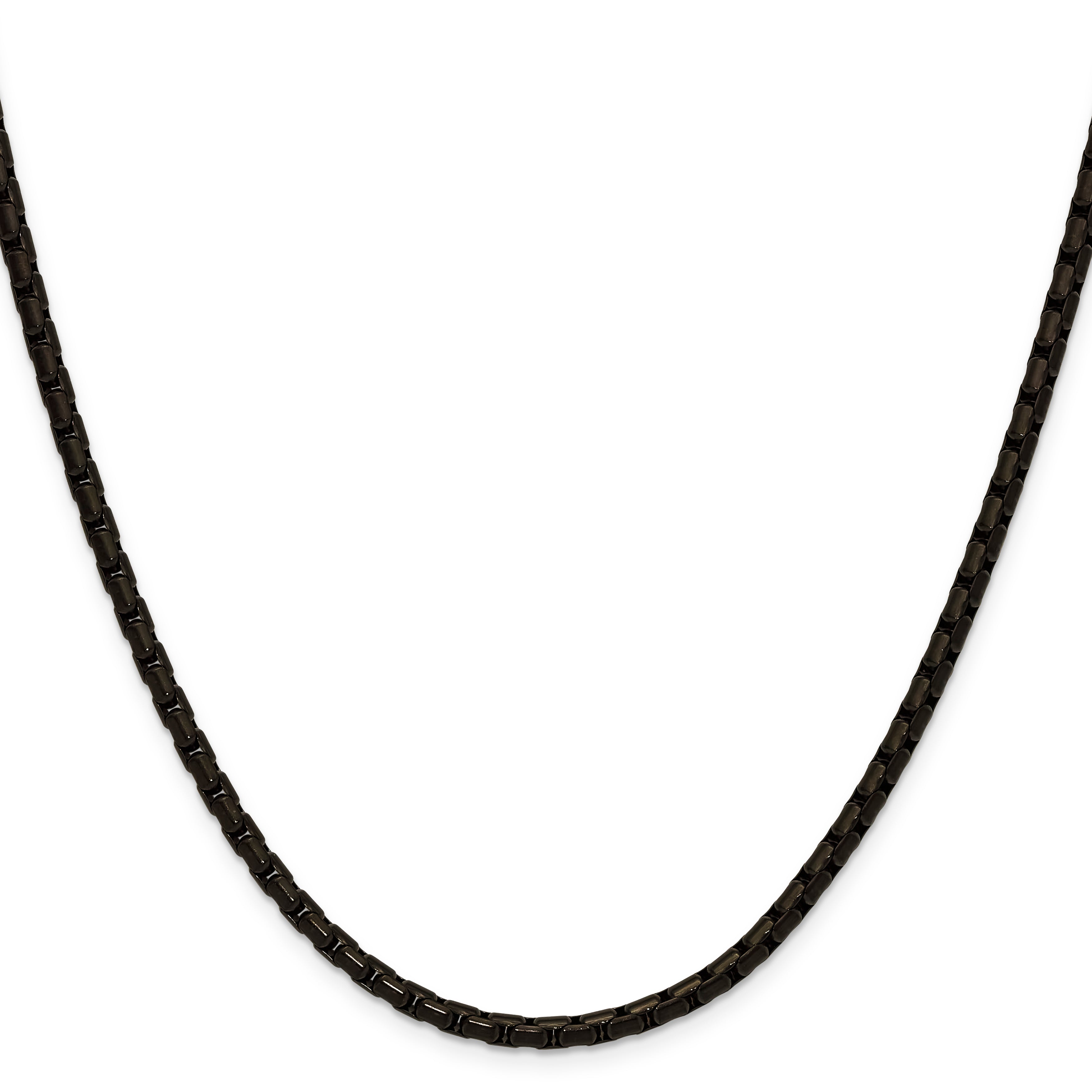 Polished Black Stainless Steel Box Chain Necklace 3.5mm Secondary image
