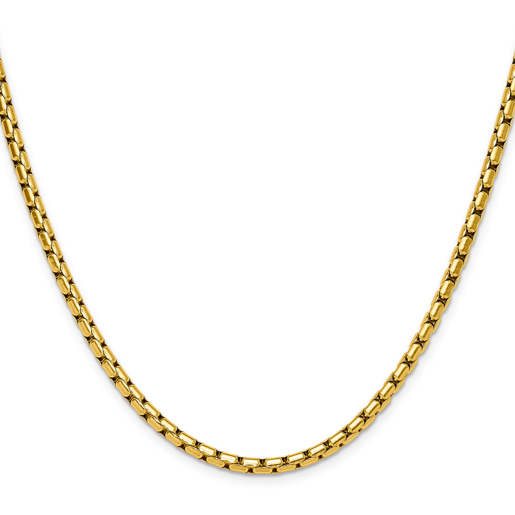 Polished Gold-Tone Stainless Steel Box Chain Necklace 3.5mm