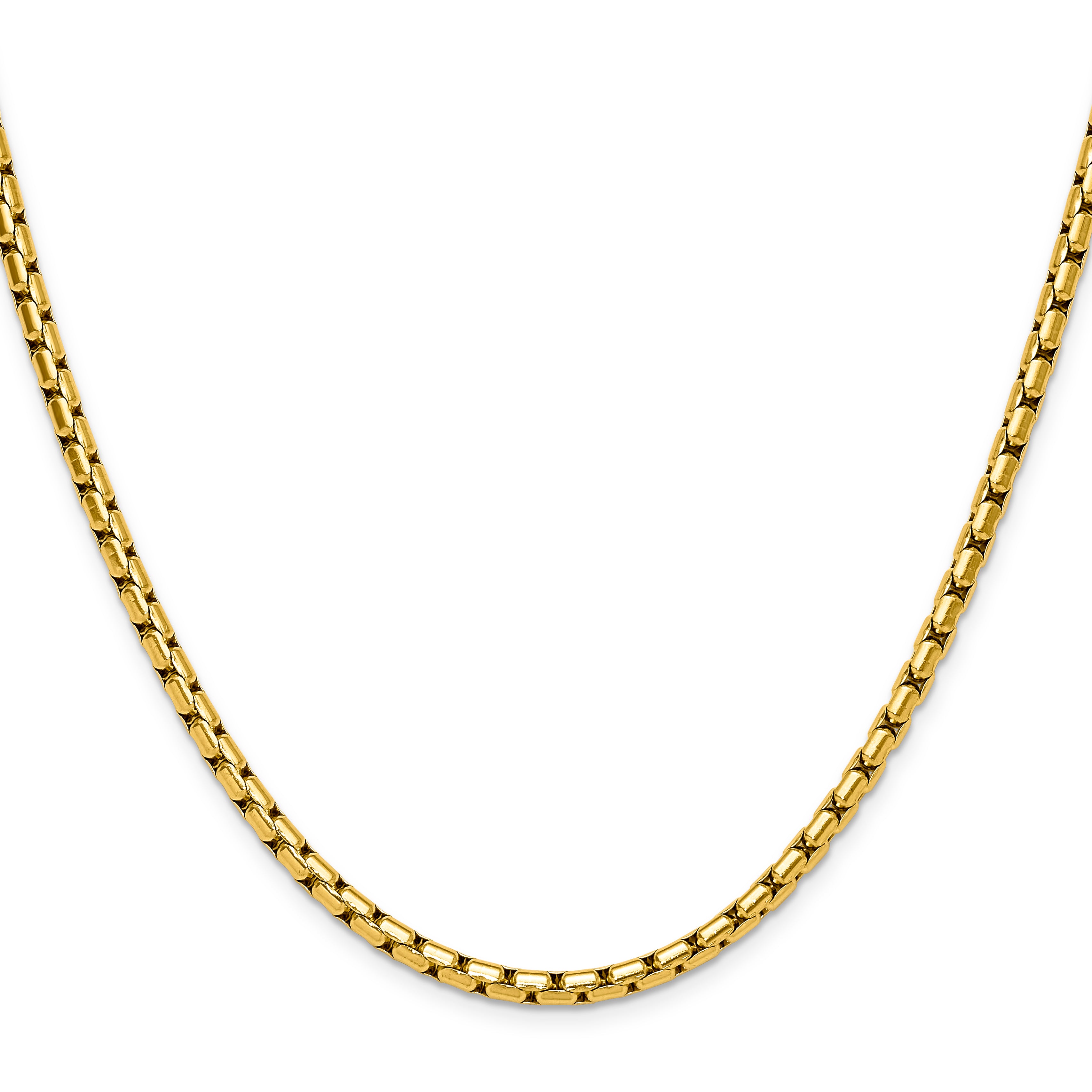 Polished Gold-Tone Stainless Steel Box Chain Necklace 3.5mm
