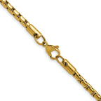 Polished Gold-Tone Stainless Steel Box Chain Necklace 3.5mm