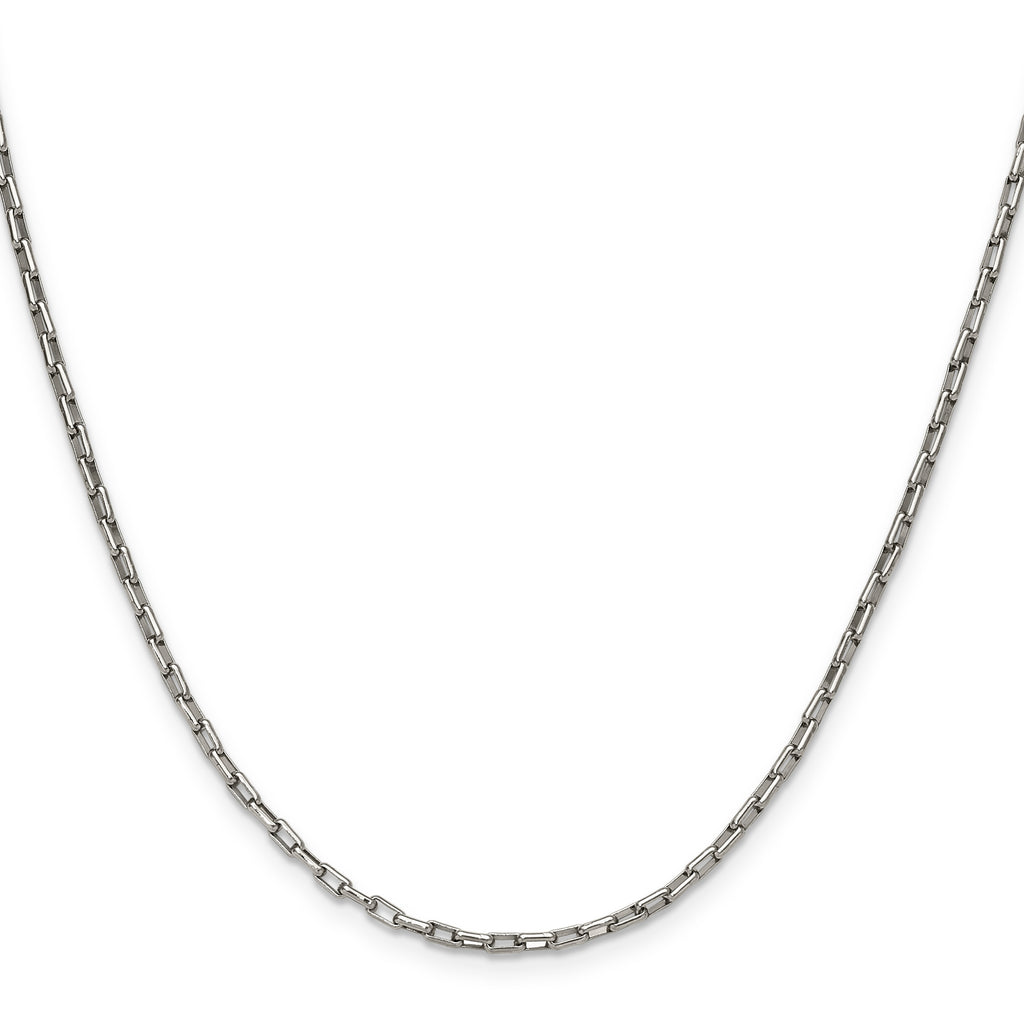 Polished Stainless Steel Paperclip Chain Necklace 2.2mm