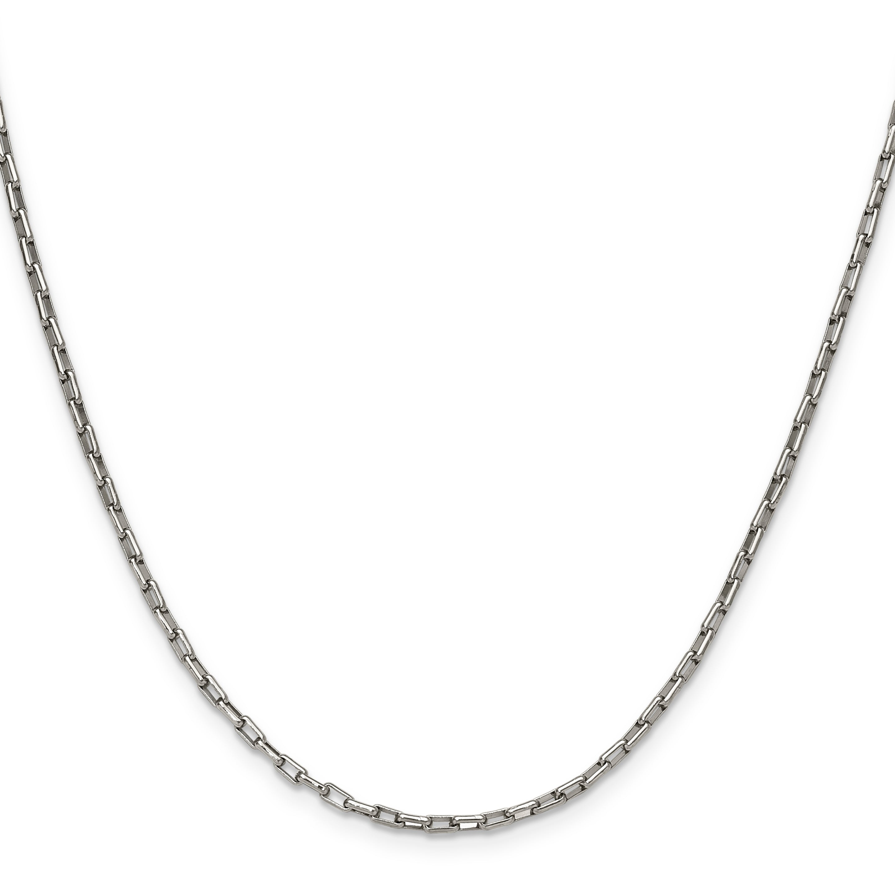 Polished Stainless Steel Paperclip Chain Necklace 2.2mm