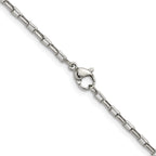 Polished Stainless Steel Paperclip Chain Necklace 2.2mm