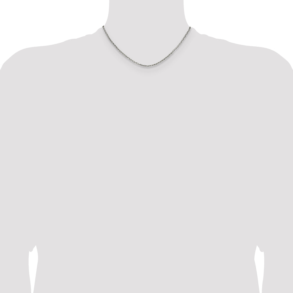Polished Stainless Steel Paperclip Chain Necklace 2.2mm