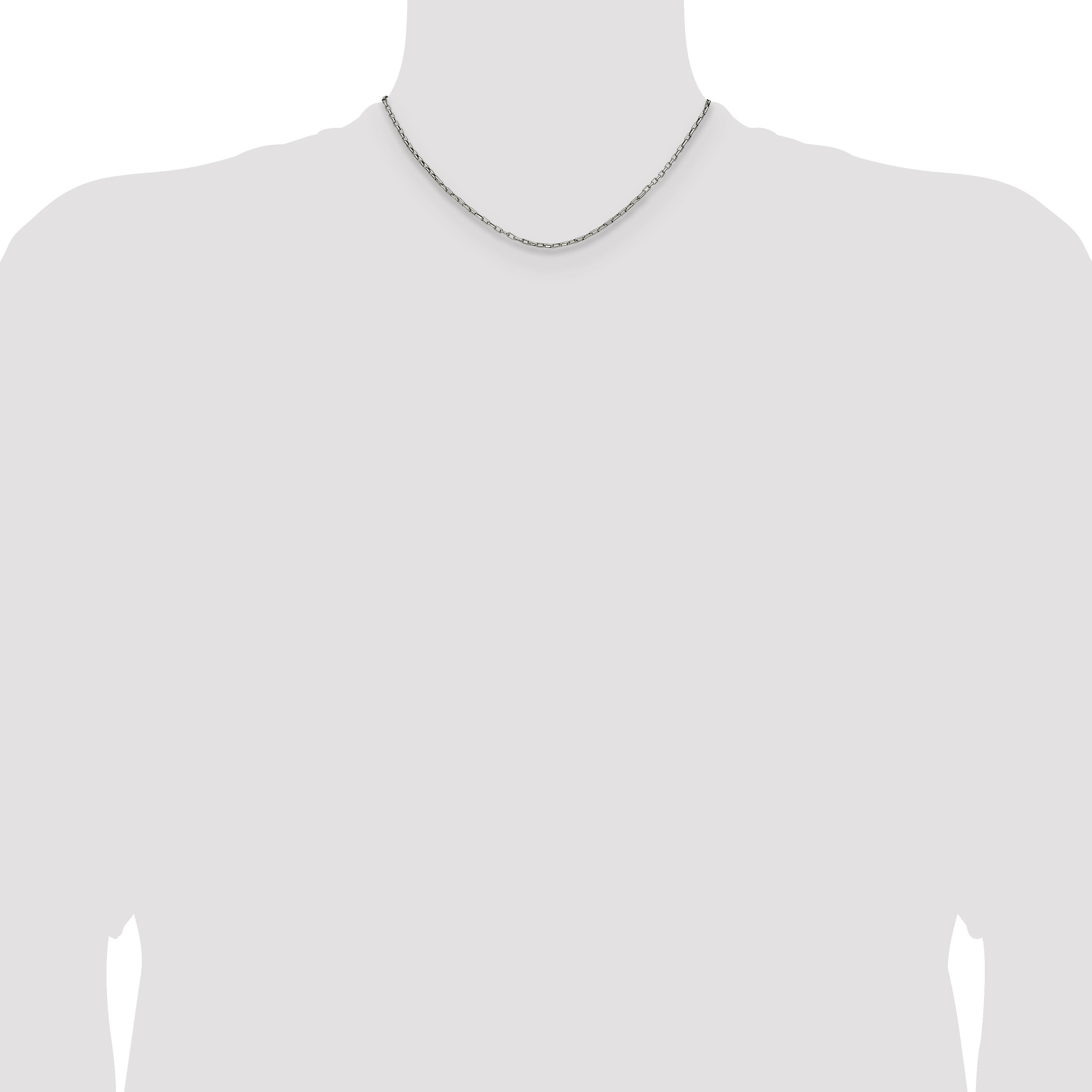 Polished Stainless Steel Paperclip Chain Necklace 2.2mm