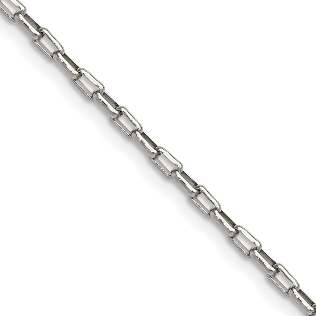 Polished Stainless Steel Paperclip Chain Necklace 2.2mm