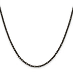 Polished Black Stainless Steel Paperclip Chain Necklace 2.2mm