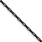 Polished Black Stainless Steel Paperclip Chain Necklace 2.2mm