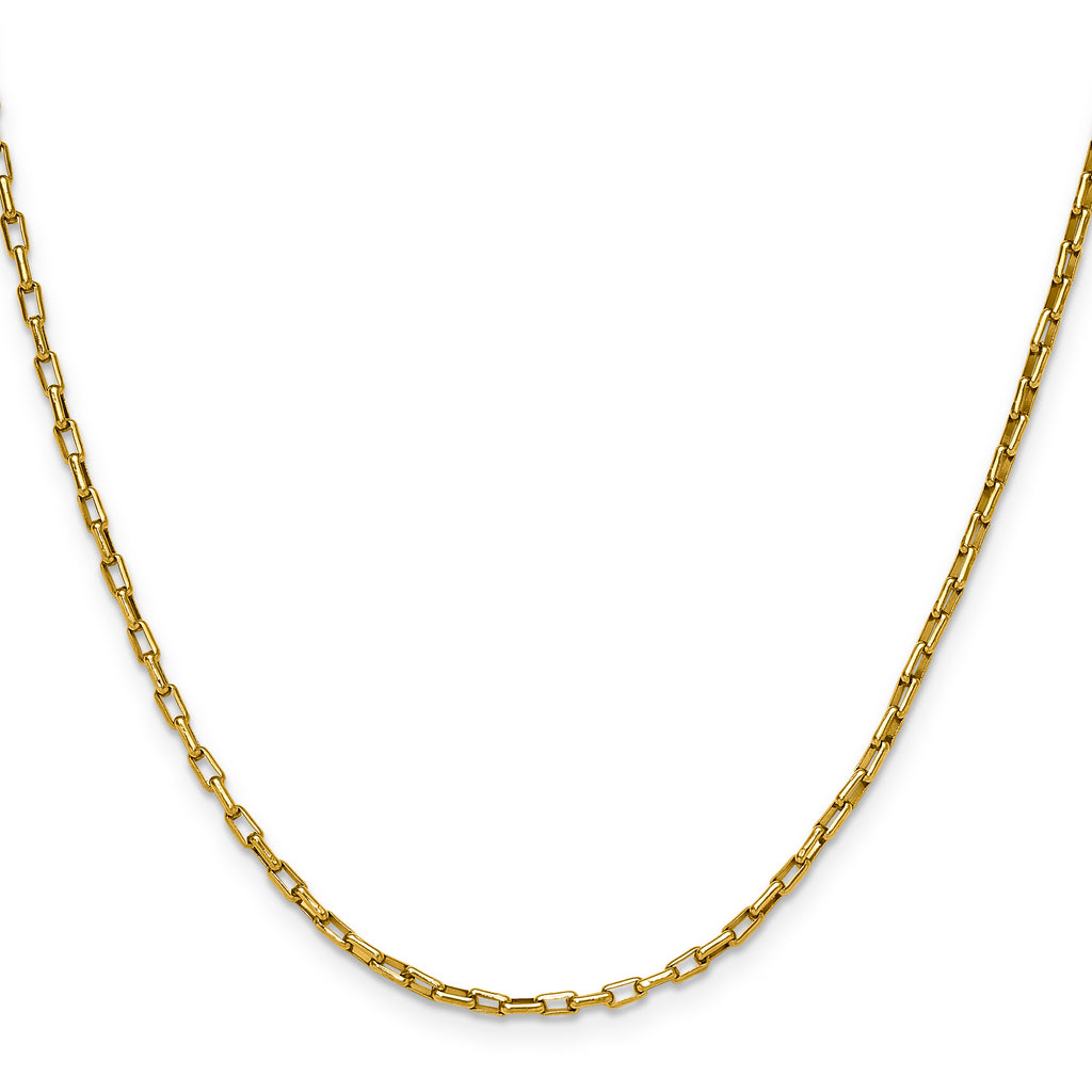 Polished Gold-Tone Stainless Steel Paperclip Chain Necklace 2.2mm