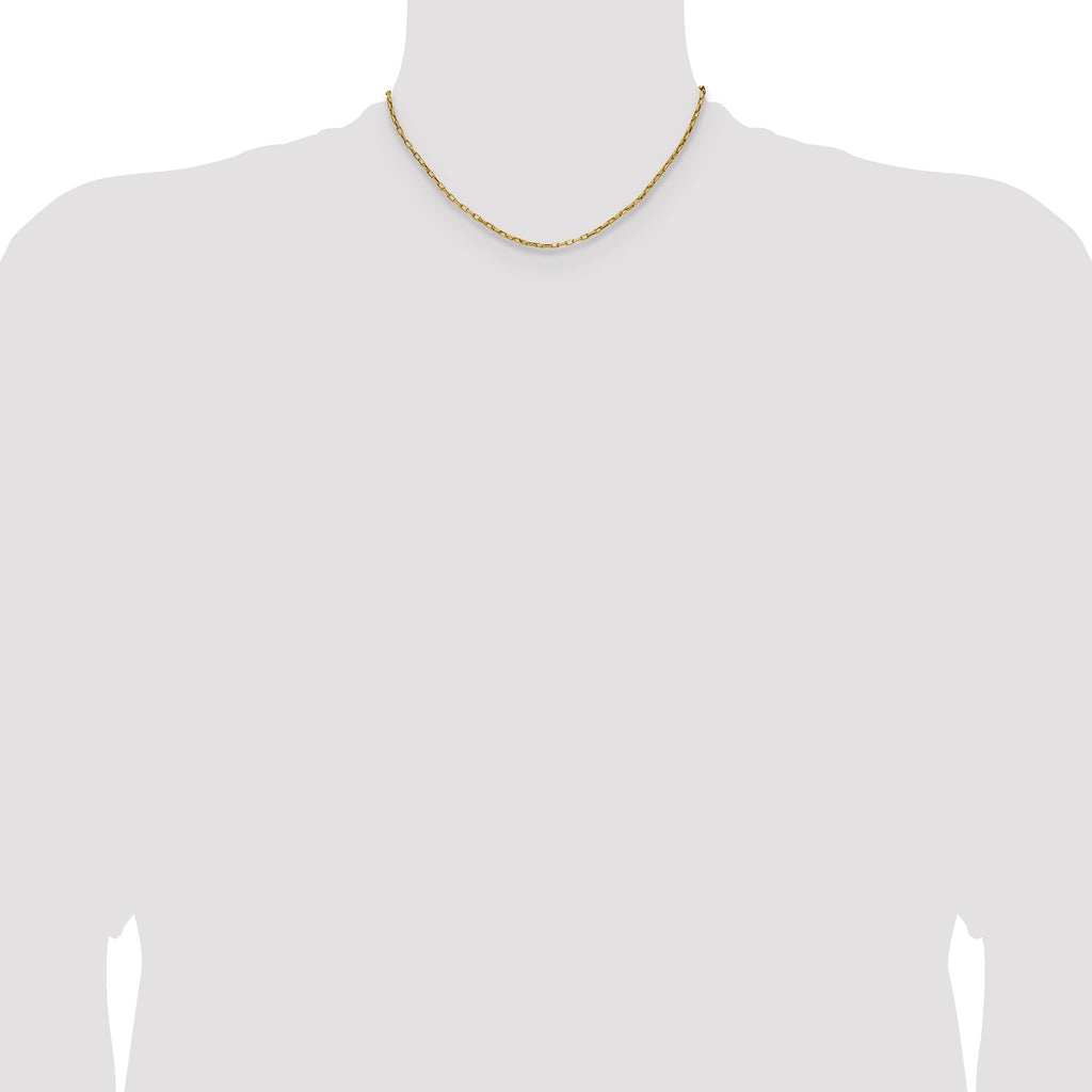 Polished Gold-Tone Stainless Steel Paperclip Chain Necklace 2.2mm