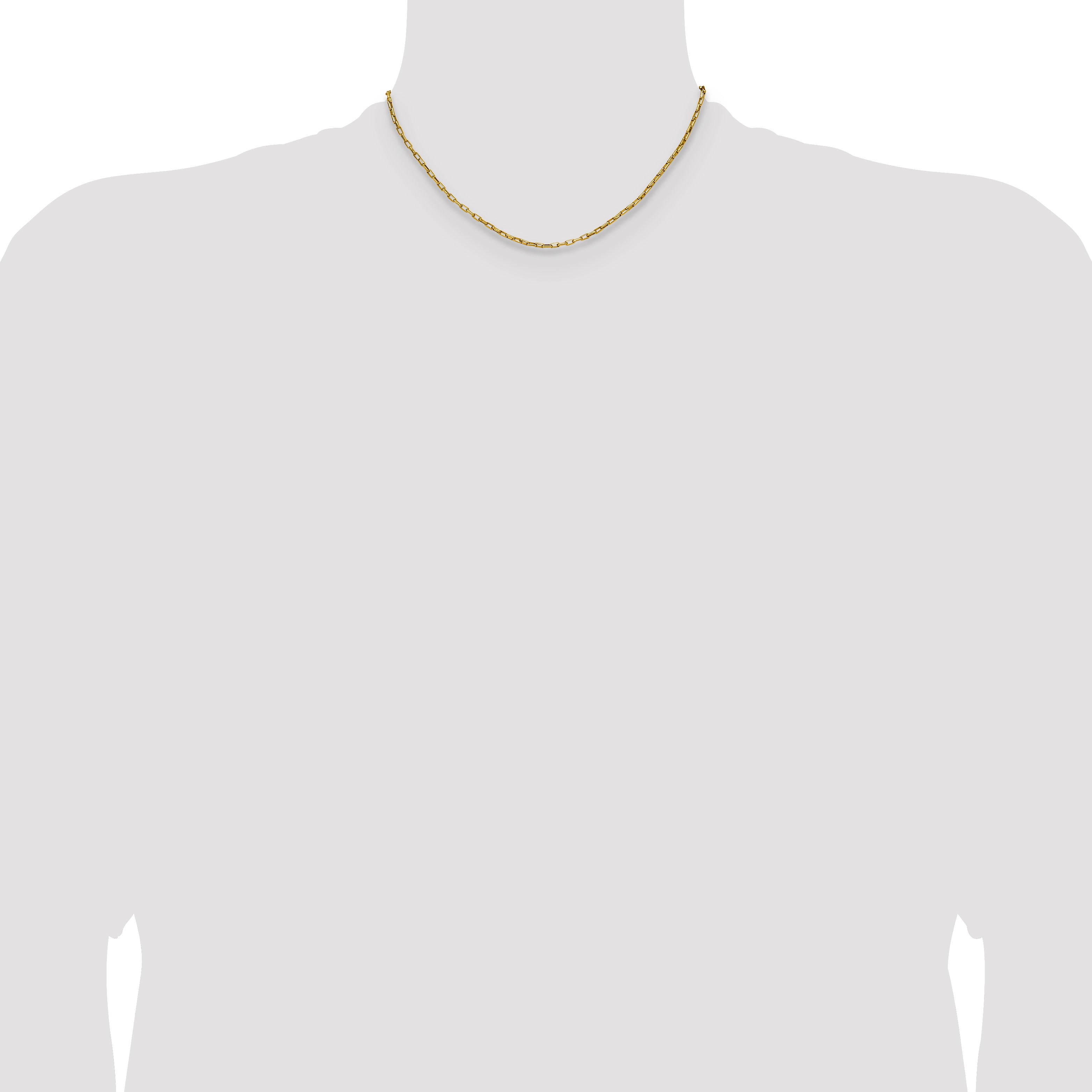 Polished Gold-Tone Stainless Steel Paperclip Chain Necklace 2.2mm