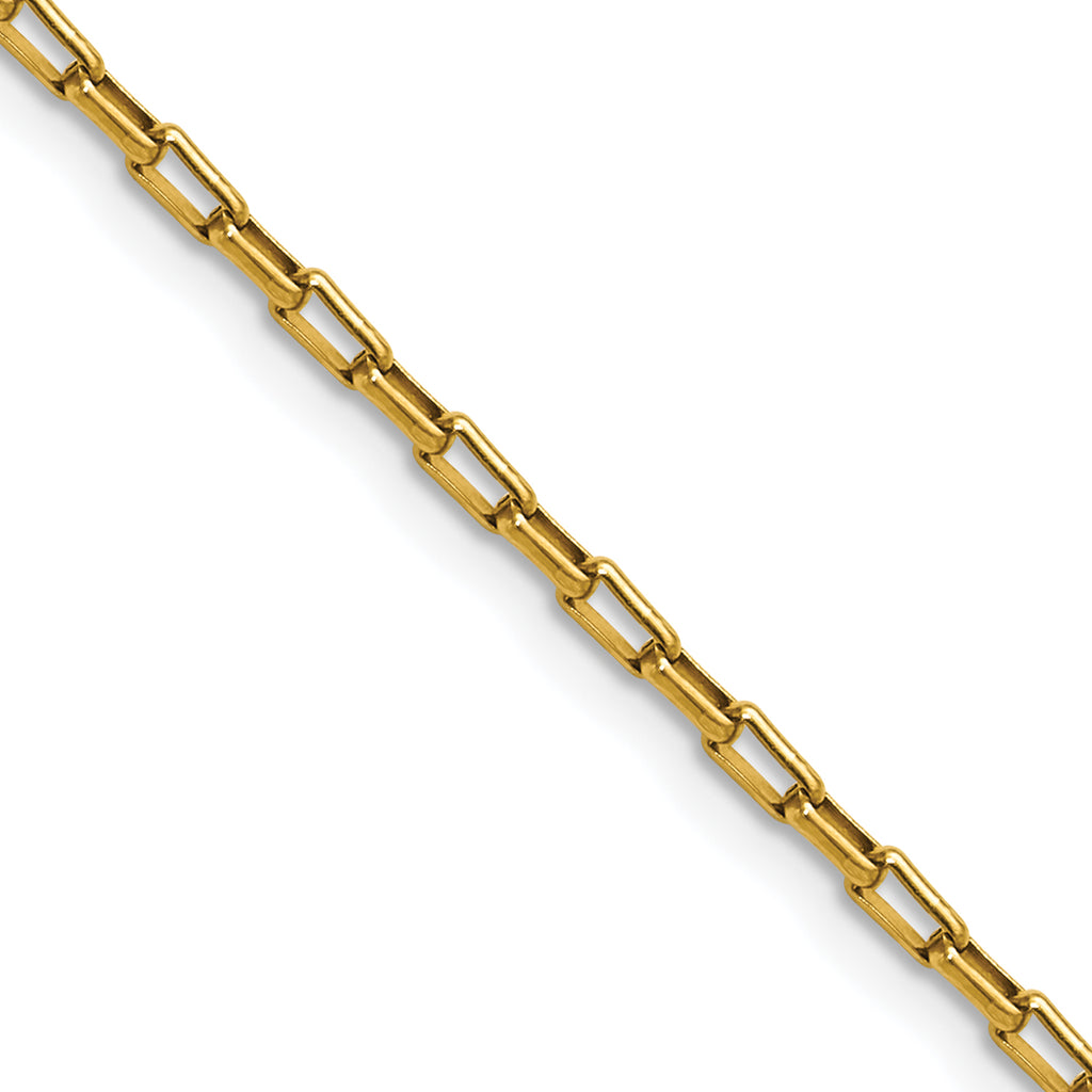 Polished Gold-Tone Stainless Steel Paperclip Chain Necklace 2.2mm