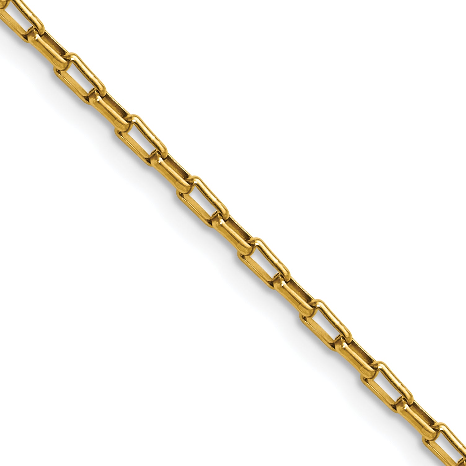 Polished Gold-Tone Stainless Steel Paperclip Chain Necklace 2.2mm