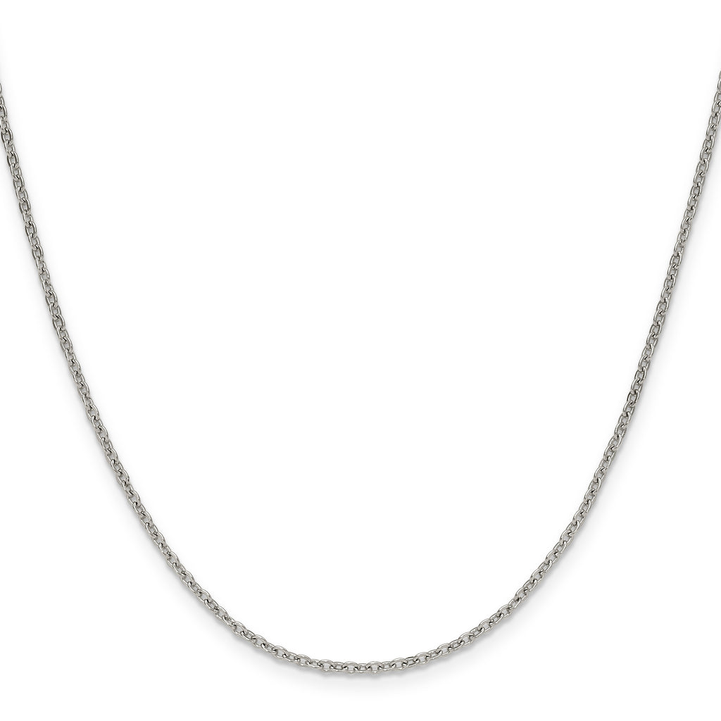 Polished Stainless Steel Cable Chain Necklace 1.9mm