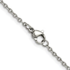 Polished Stainless Steel Cable Chain Necklace 1.9mm