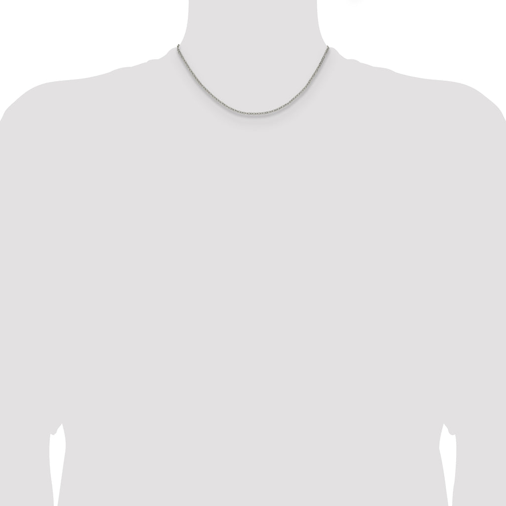 Polished Stainless Steel Cable Chain Necklace 1.9mm
