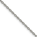 Polished Stainless Steel Cable Chain Necklace 1.9mm