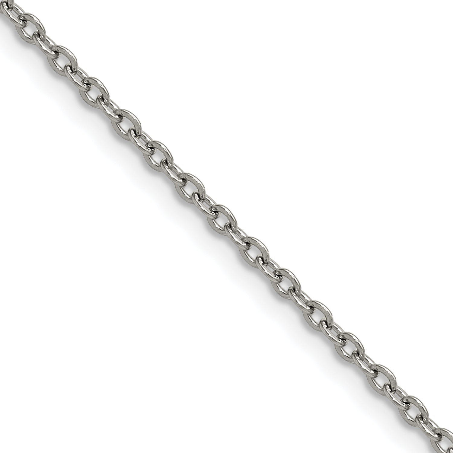 Polished Stainless Steel Cable Chain Necklace 1.9mm