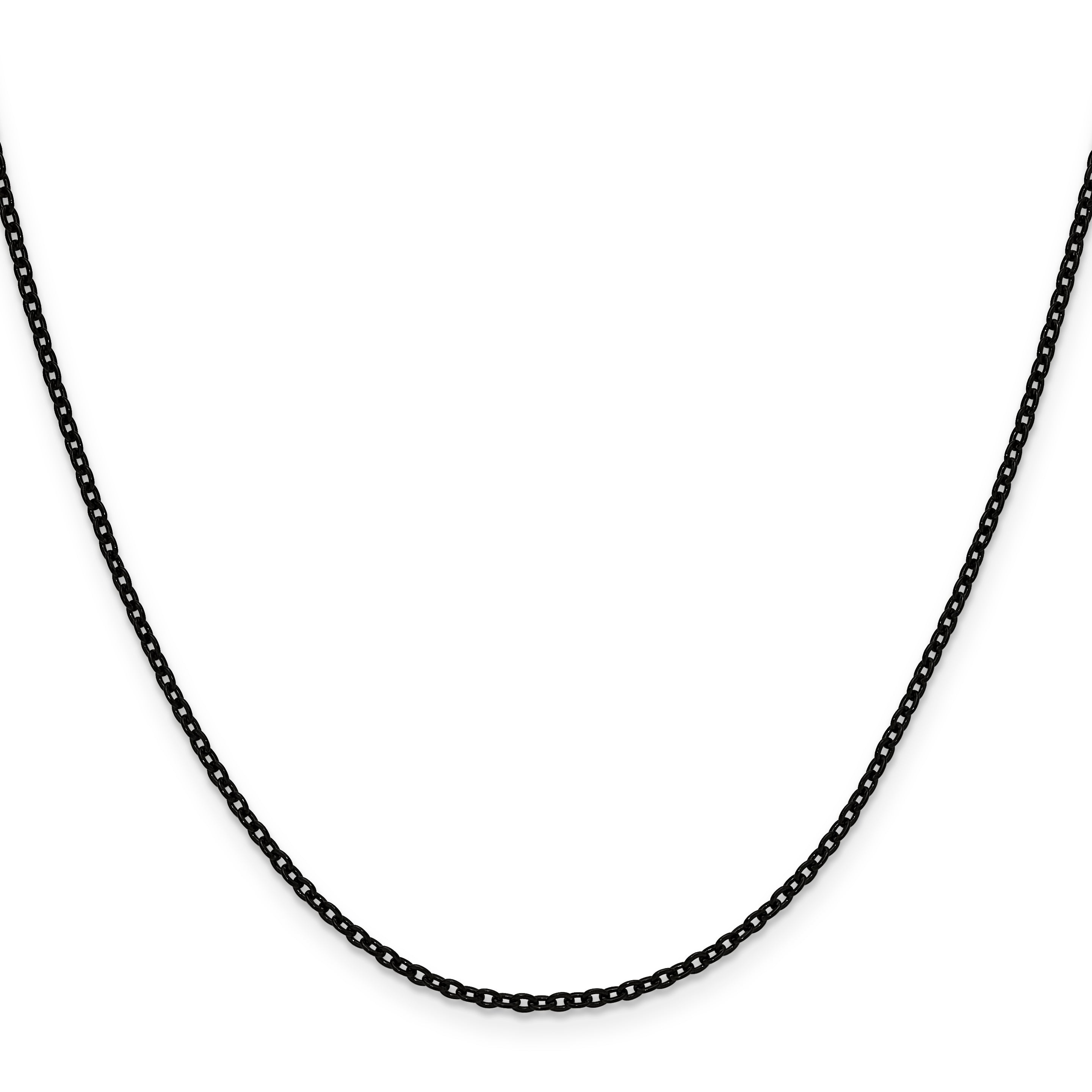 Polished Black Stainless Steel Cable Chain Necklace 1.9mm Secondary image