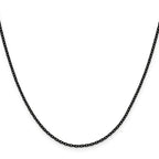 Polished Black Stainless Steel Cable Chain Necklace 1.9mm