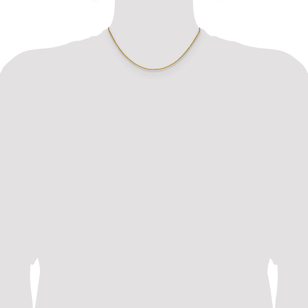 Polished Gold-Tone Stainless Steel Cable Chain Necklace 1.9mm