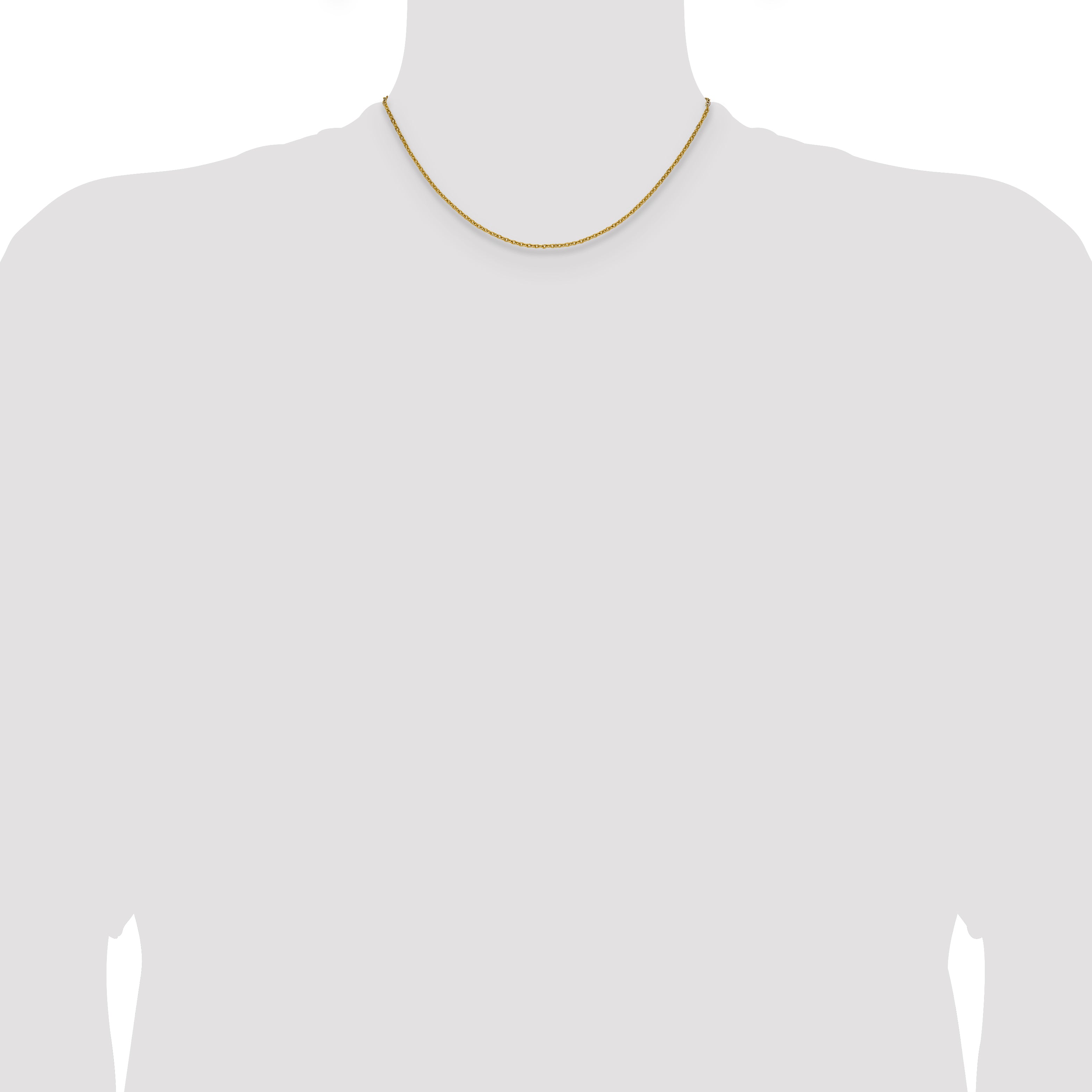 Polished Gold-Tone Stainless Steel Cable Chain Necklace 1.9mm