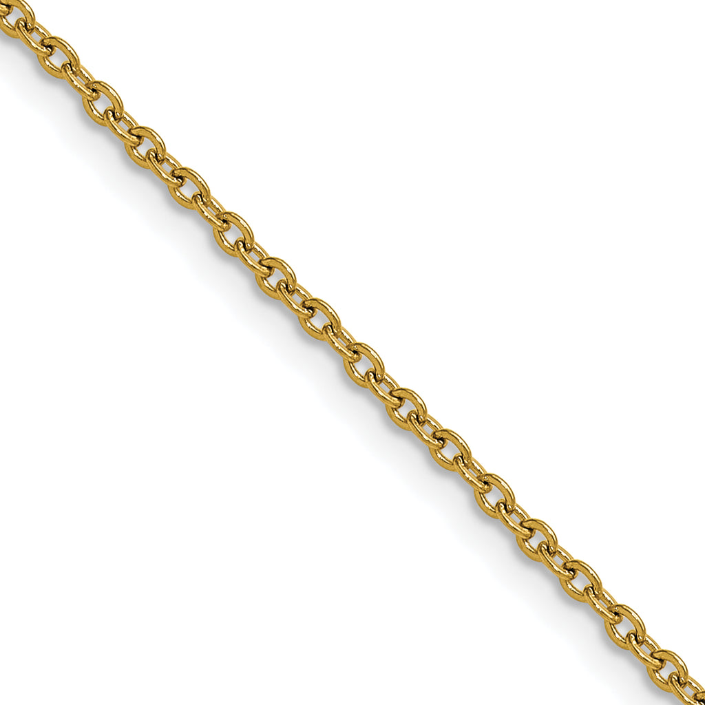 Polished Gold-Tone Stainless Steel Cable Chain Necklace 1.9mm