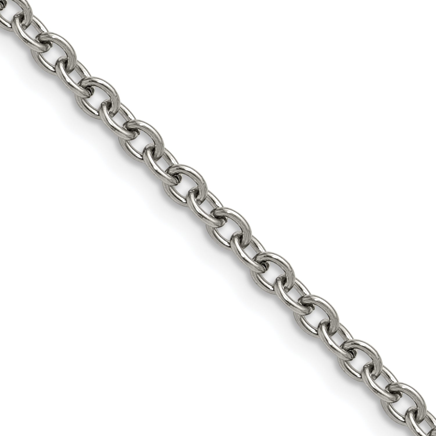Polished Stainless Steel Cable Chain Necklace 3mm Main image