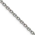 Polished Stainless Steel Cable Chain Necklace 3mm